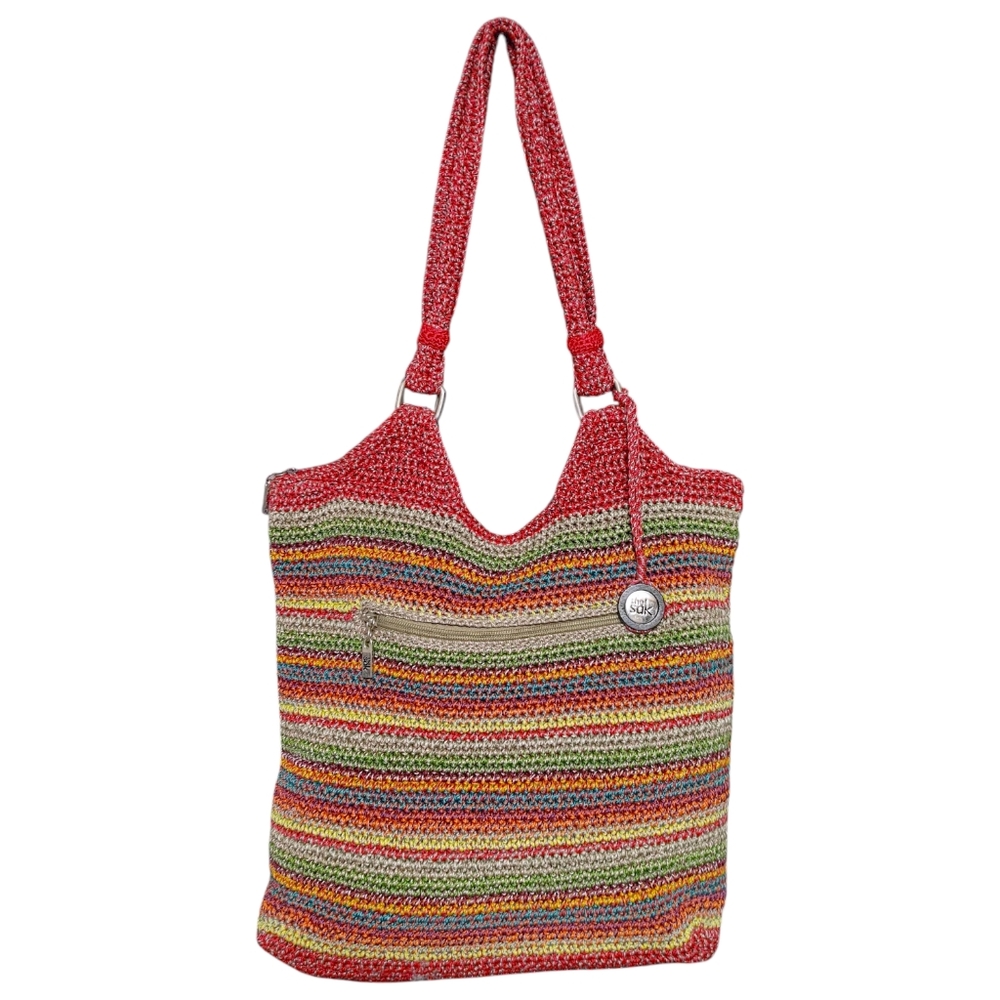 The Sak Colorful Striped Knit Women's Shoulder Tote Bag Handbag Purse